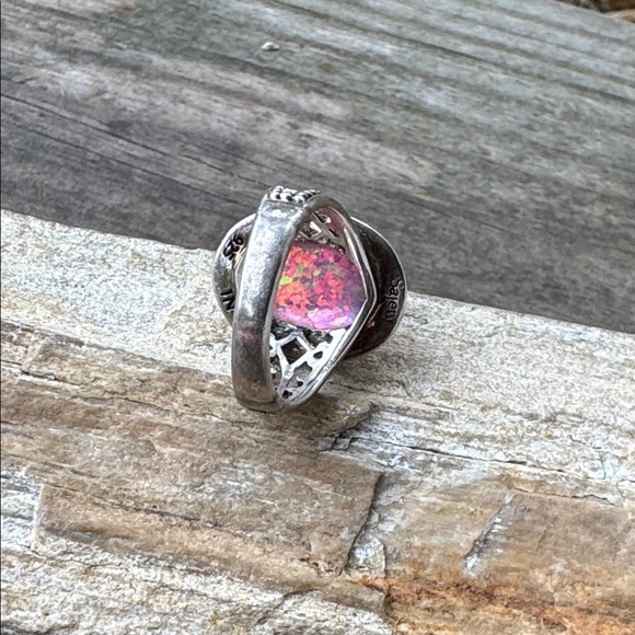 Sajen Sterling Silver Ring with Opal Glass - Picture 3 of 6